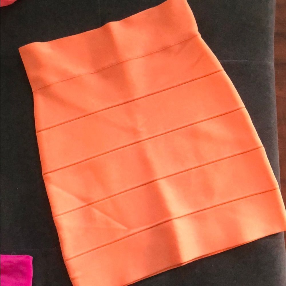 BCBG Bandage Skirt Orange - Like New - Tight Mini